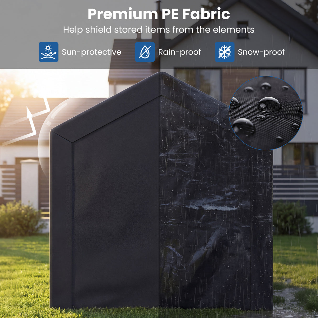 Heavy-Duty Portable Storage Shed with Roll-up Zipper Door