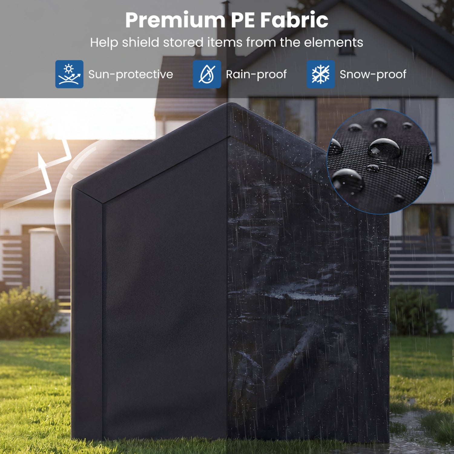 Heavy-Duty Portable Storage Shed with Roll-up Zipper Door