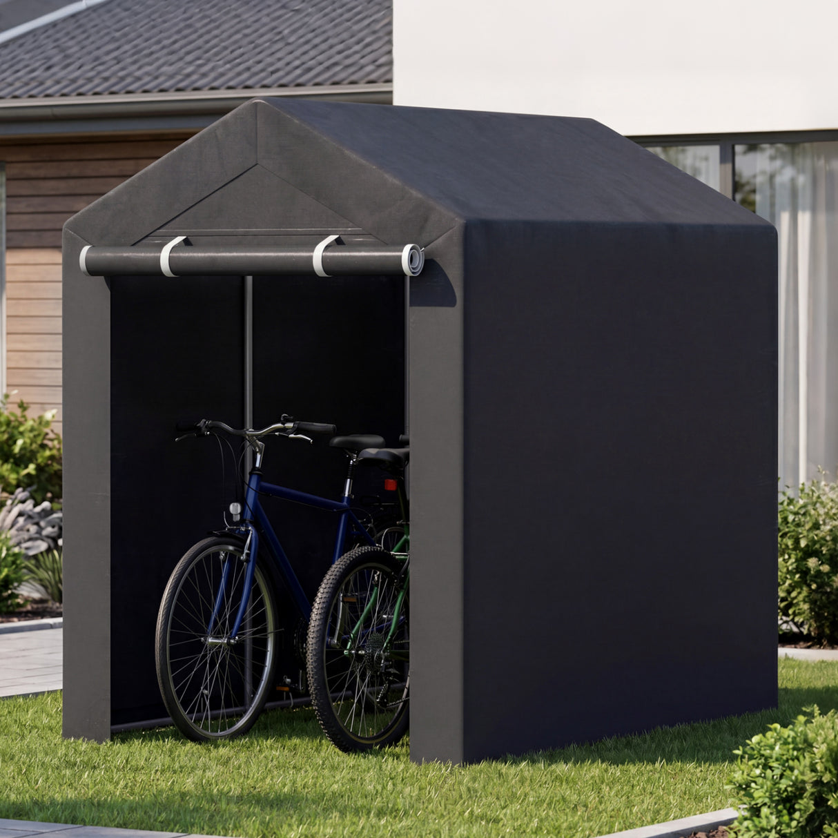 Heavy-Duty Portable Storage Shed with Roll-up Zipper Door