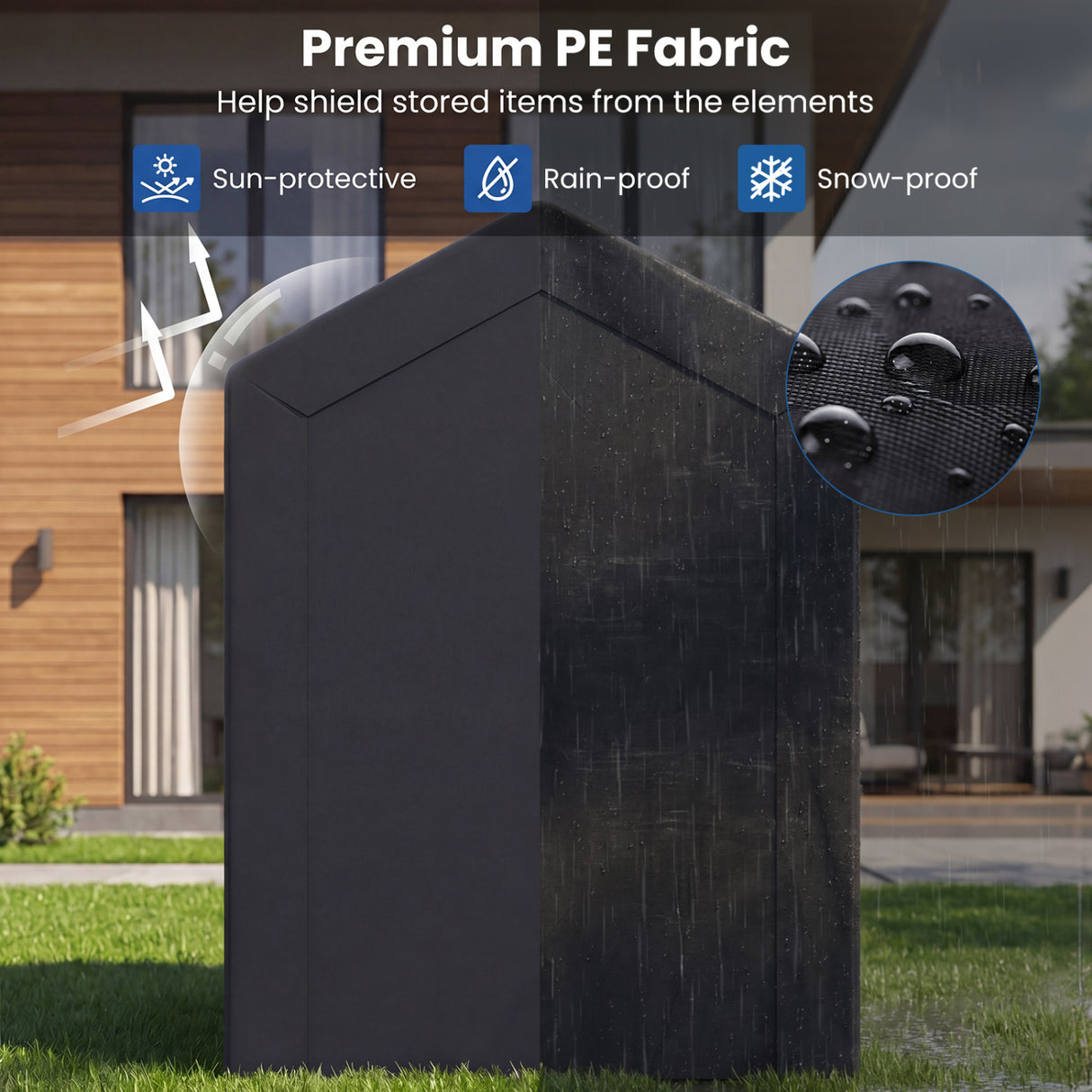 Heavy-Duty Portable Storage Shed with Roll-up Zipper Door
