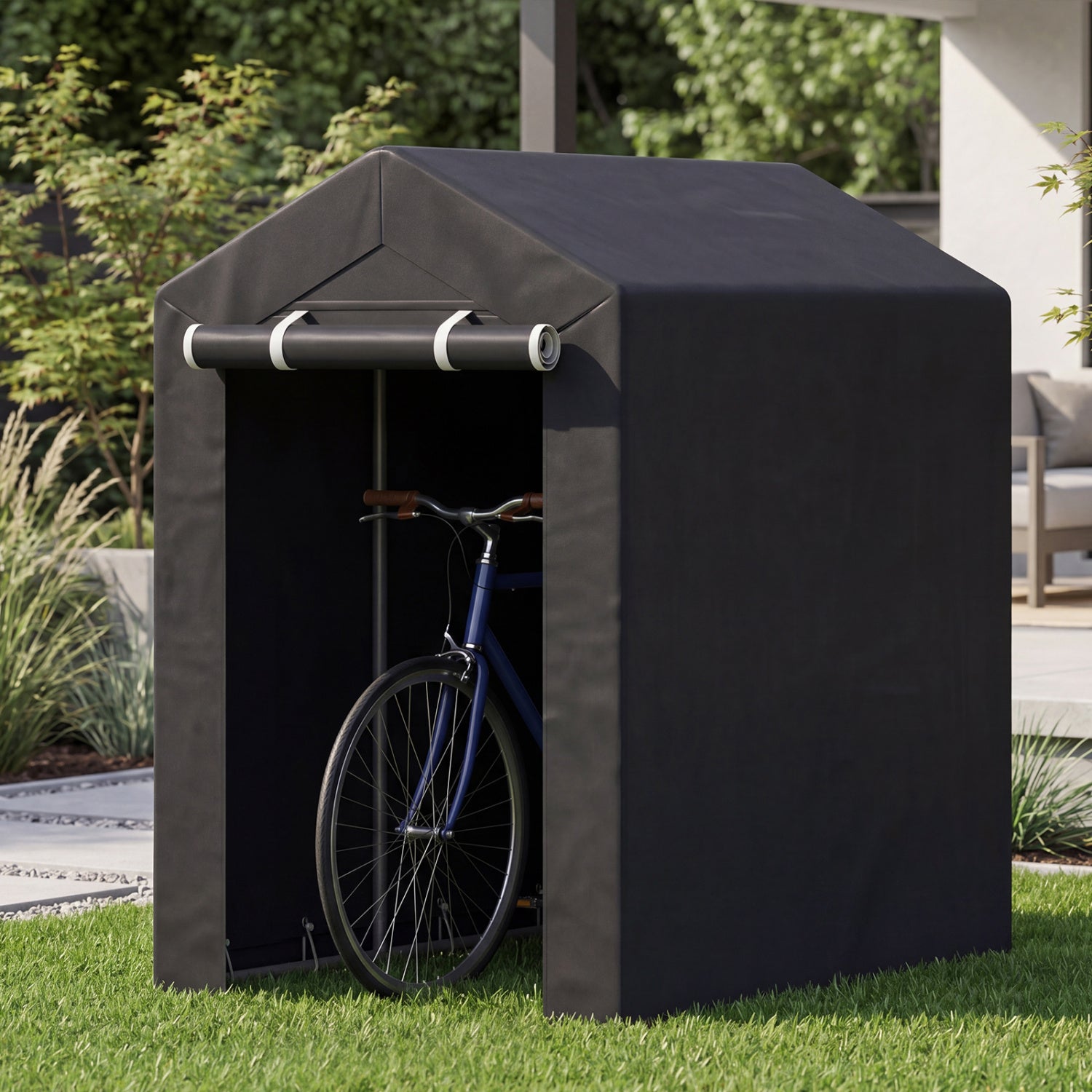 Heavy-Duty Portable Storage Shed with Roll-up Zipper Door