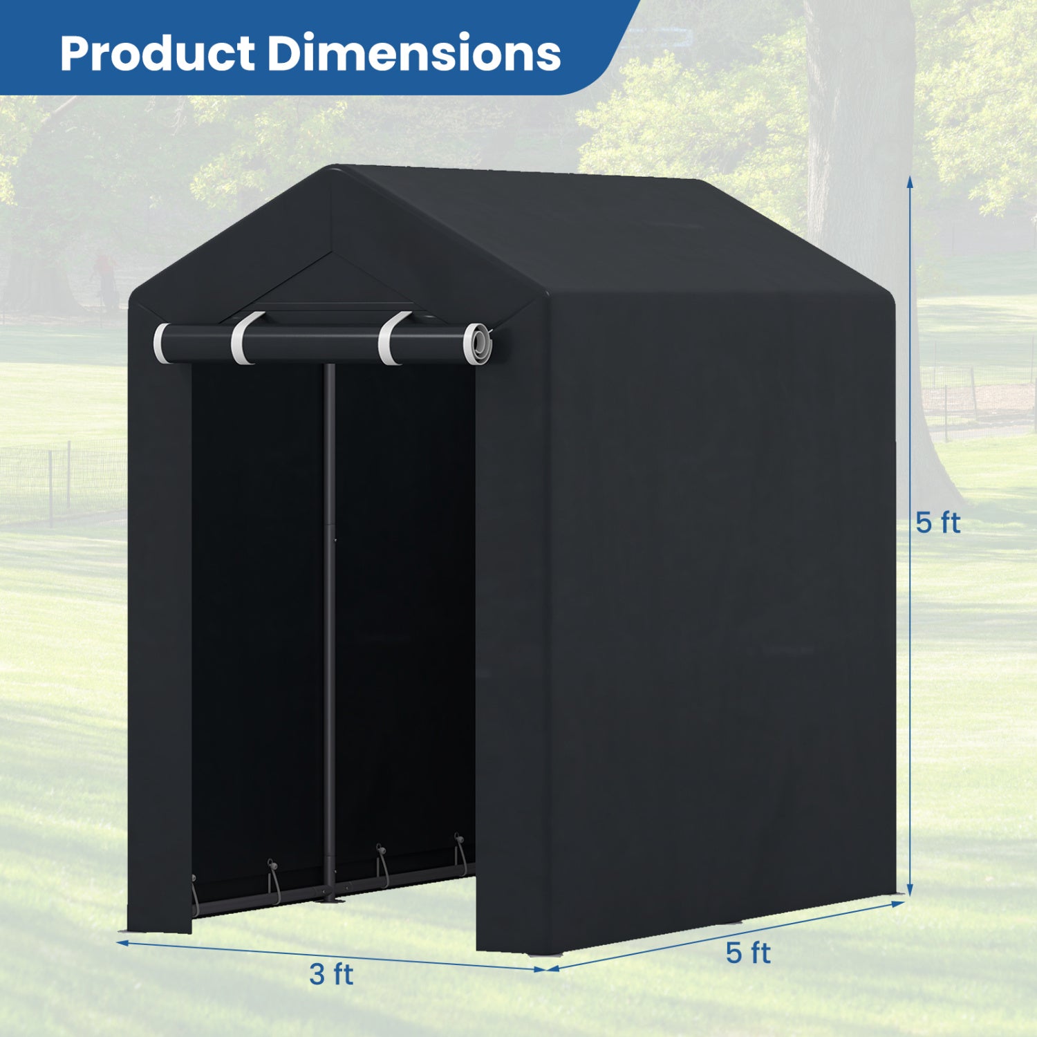 Heavy-Duty Portable Storage Shed with Roll-up Zipper Door