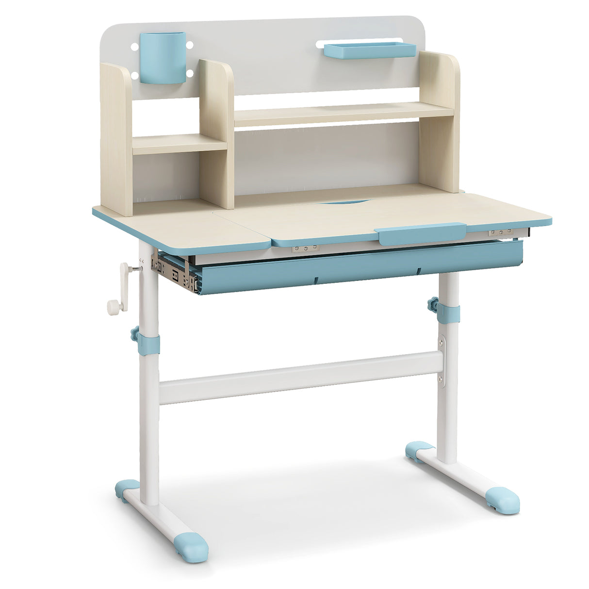 Height Adjustable Kids Study Desk with Tilt Desktop for 3-12 Years Old