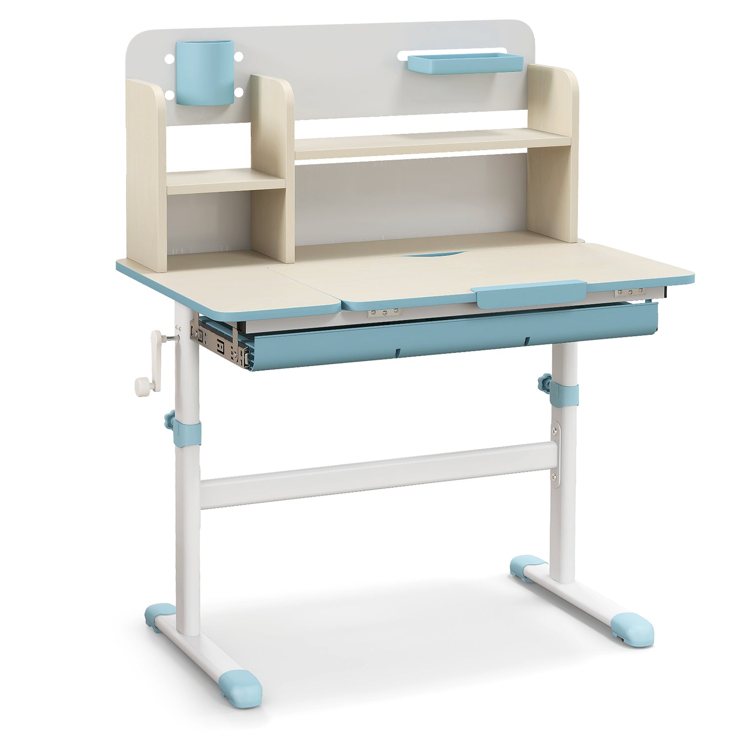 Height Adjustable Kids Study Desk with Tilt Desktop for 3-12 Years Old