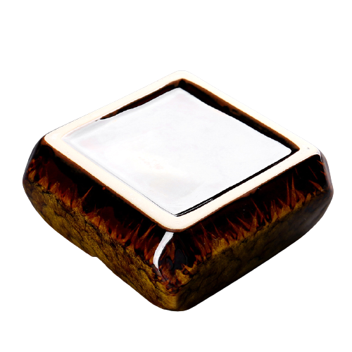 Square Glossy Ceramic Ashtray + Flameless Lighter (GREENISH)