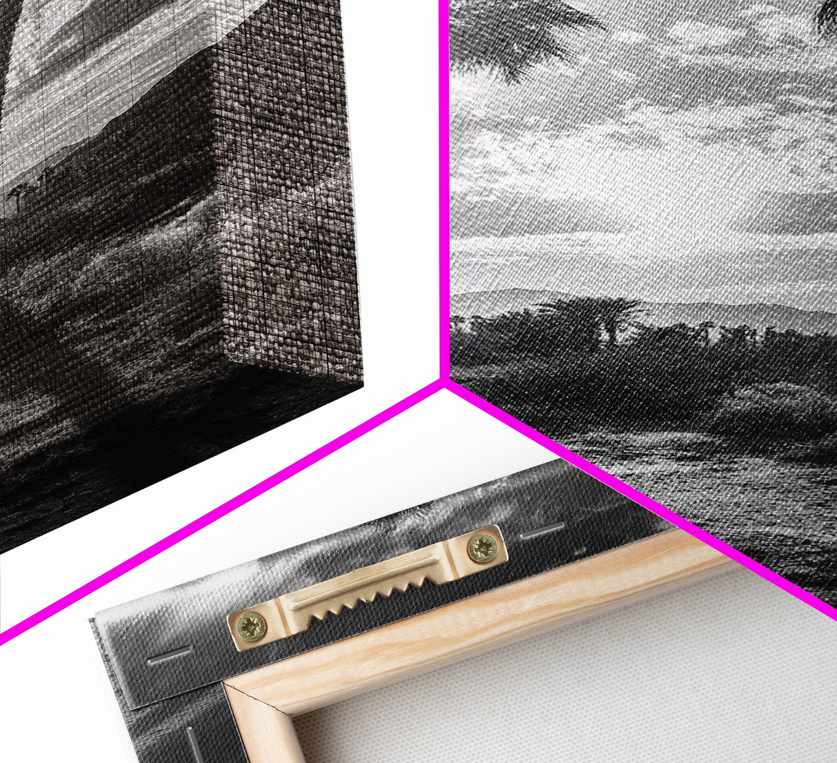 Palm Sunset, Desert Light, Silhouetted Trees, Framed Canvas Print, Tropical Boho Wall Art, Sunset Living Room Decor, Moody Nature Style