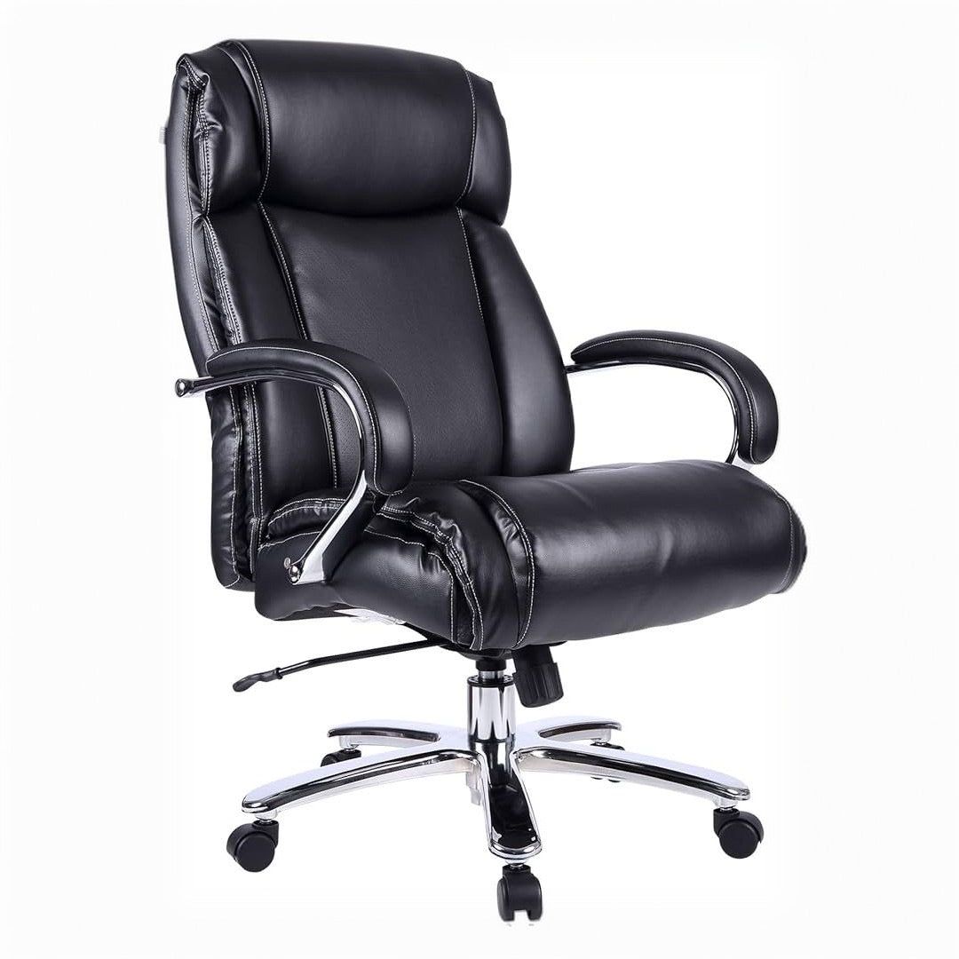 ALERA ALEMS4419 Maxxis Series Big/Tall Bonded Leather Chair - Black/Chrome Sz 32.7"Dx30.51"Wx48.2"H, Black