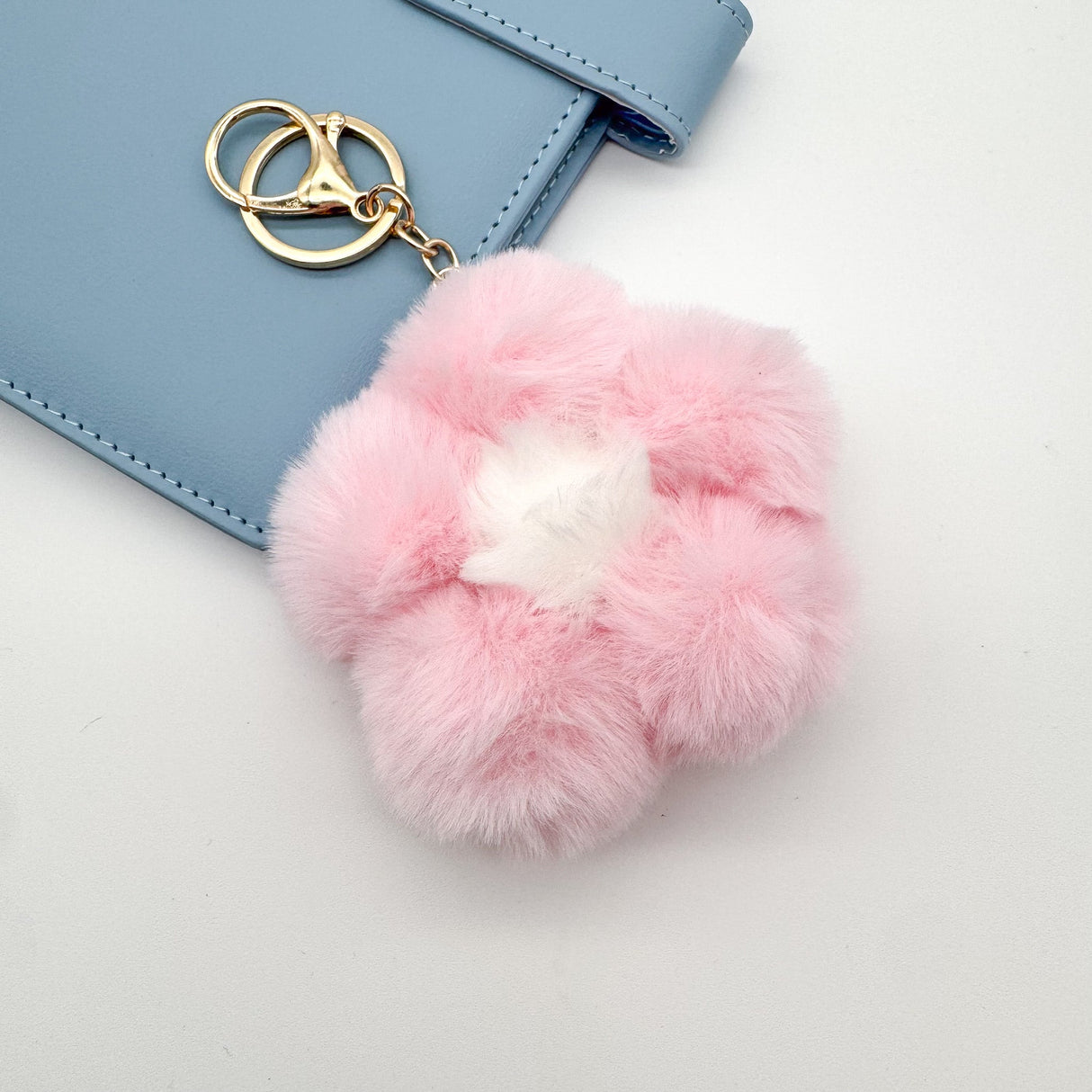 Flower Pom Pom Keychain