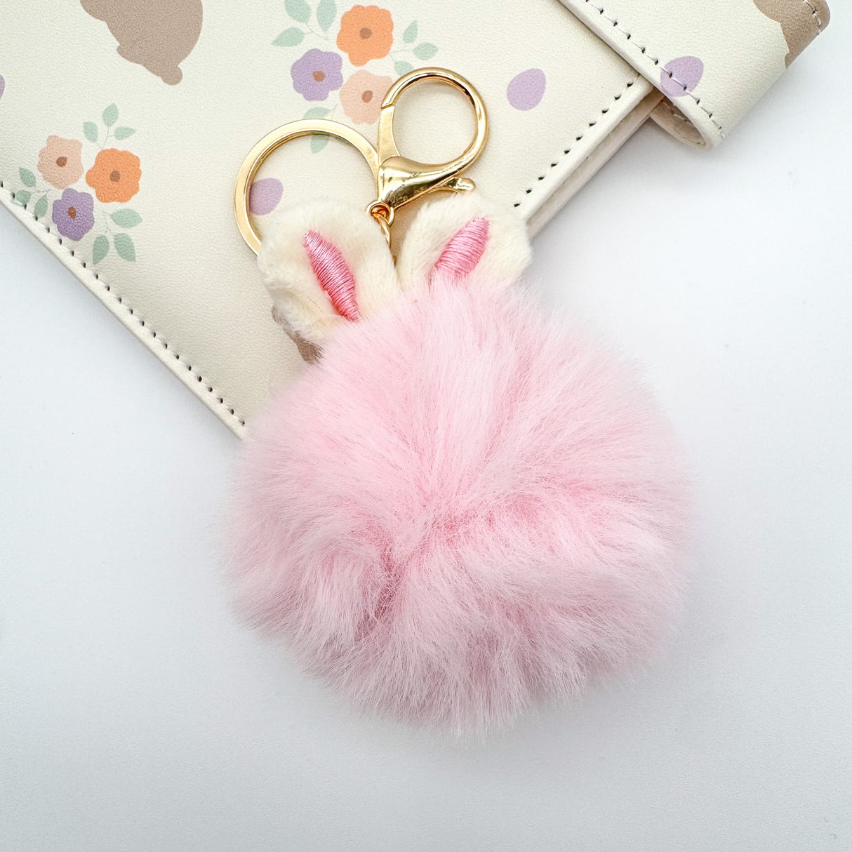 Bunny Ear Pompom Keychain
