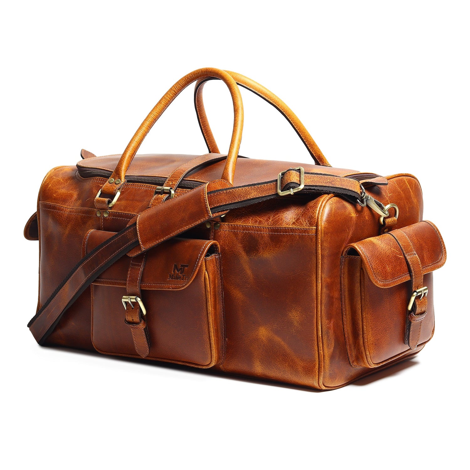 Berlin Leather Weekender Duffle Bag