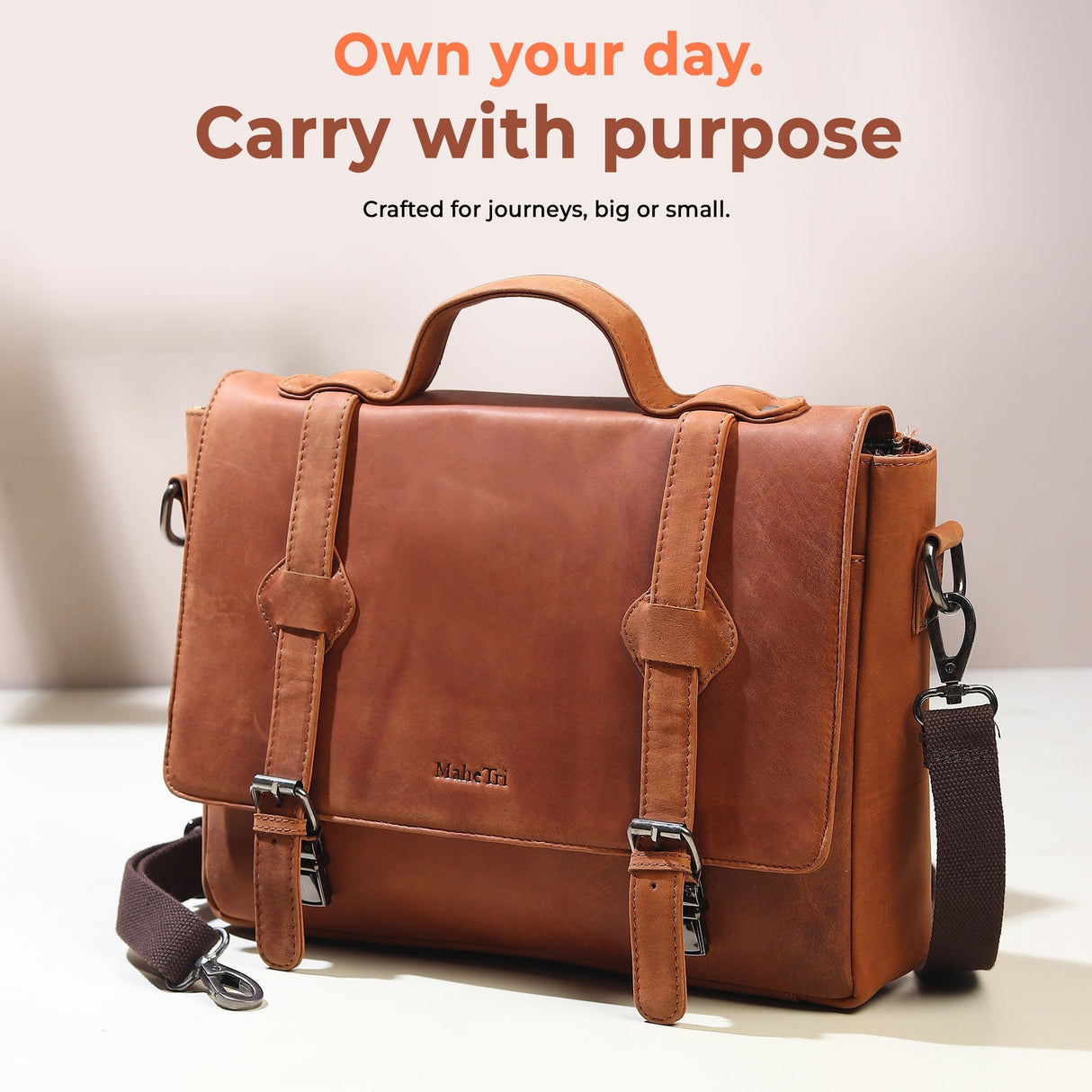 Falco Slim Leather Laptop Bag