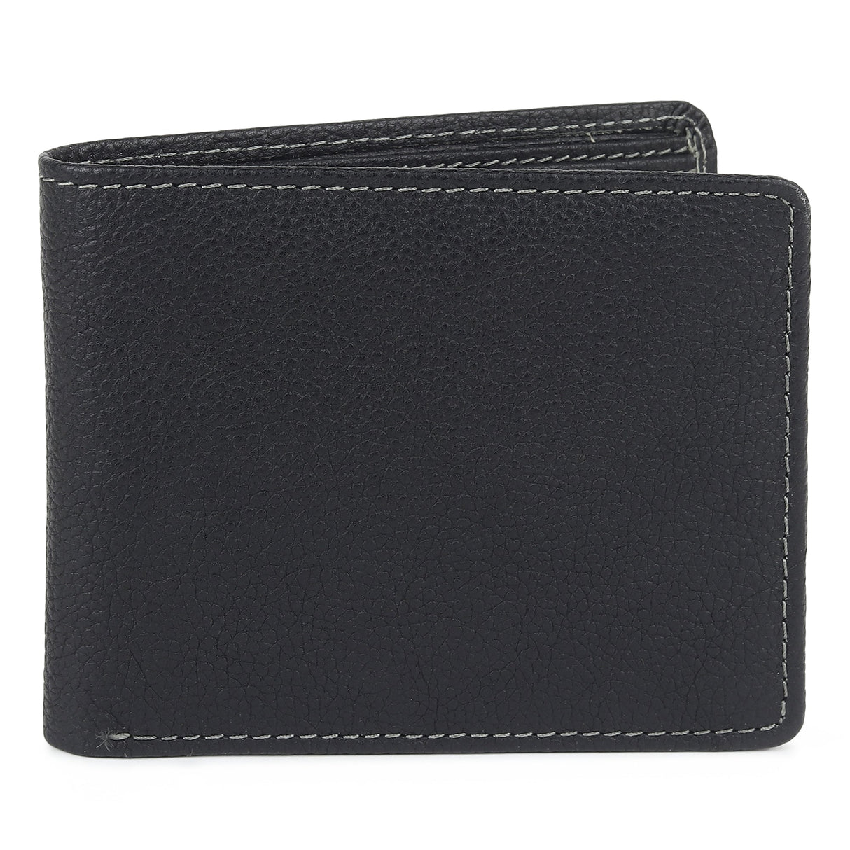 Black Textured Leather Mens Wallet