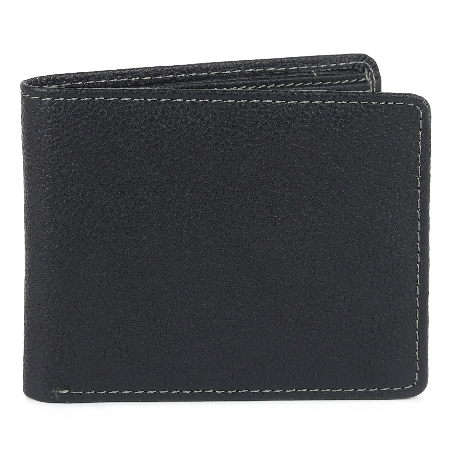 Black Textured Leather Mens Wallet