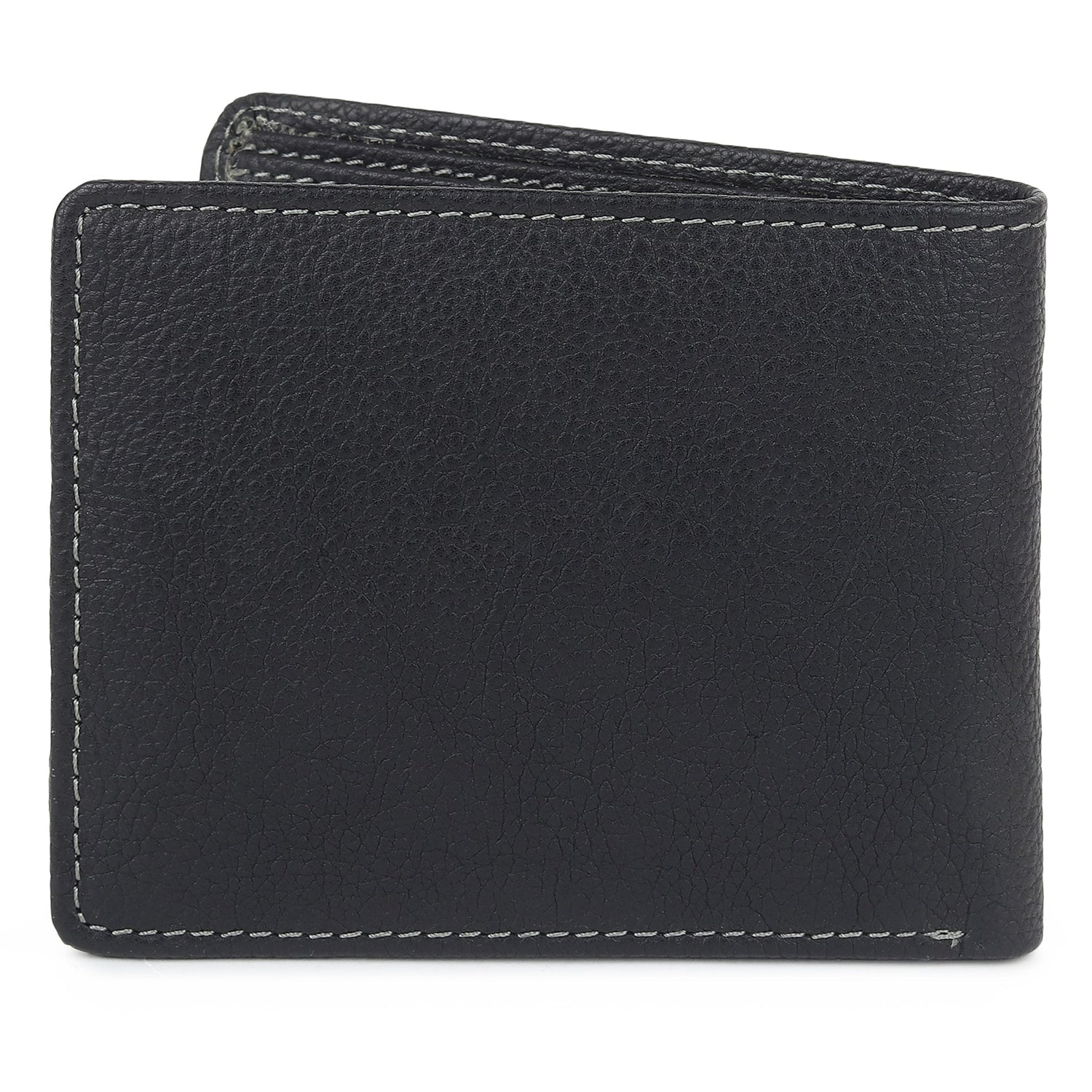 Black Textured Leather Mens Wallet