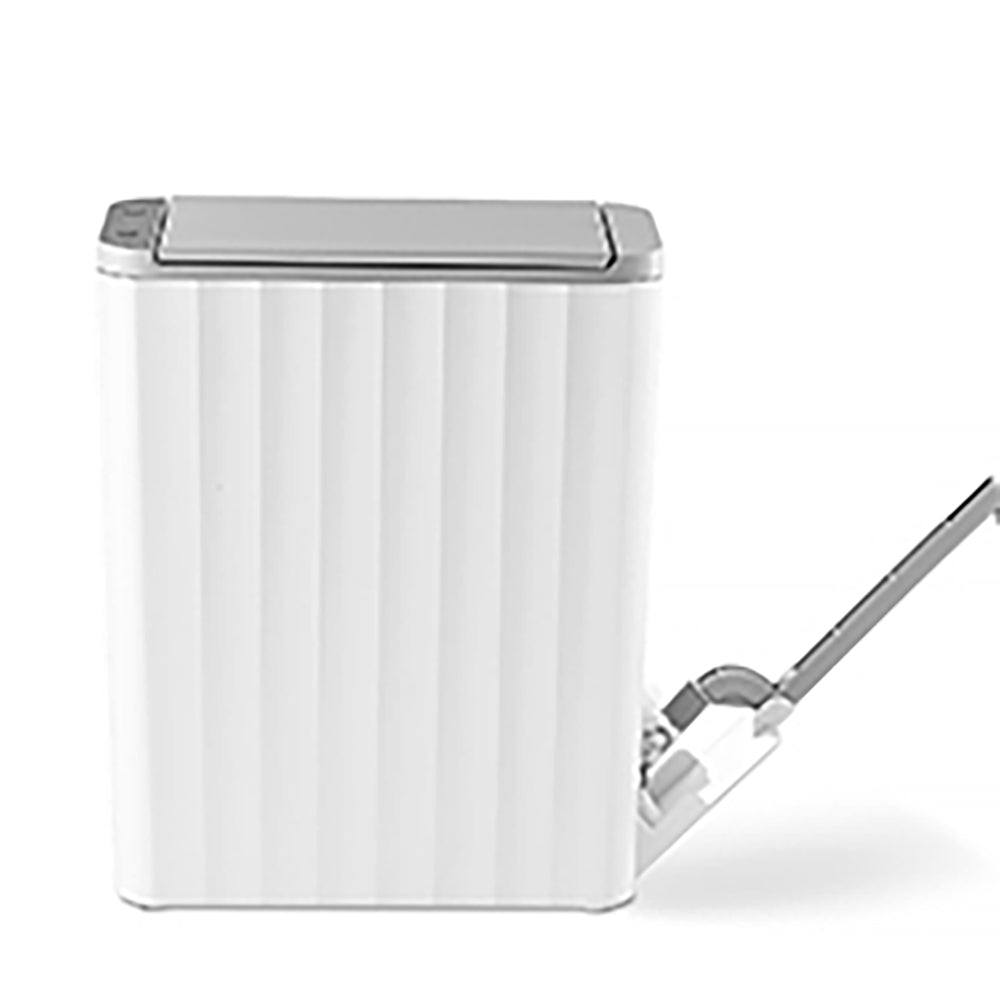 Rectangular Automatic Motion Sensor Slim Trash Can with Hidden Toilet Brush For Bathroom | DZT-10-2