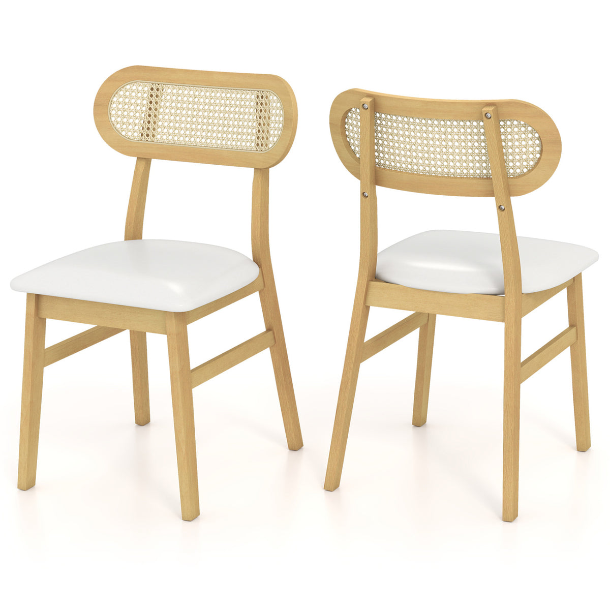 Indoor Mid Century Wood Dining Chairs Set of 2 for Dining Room