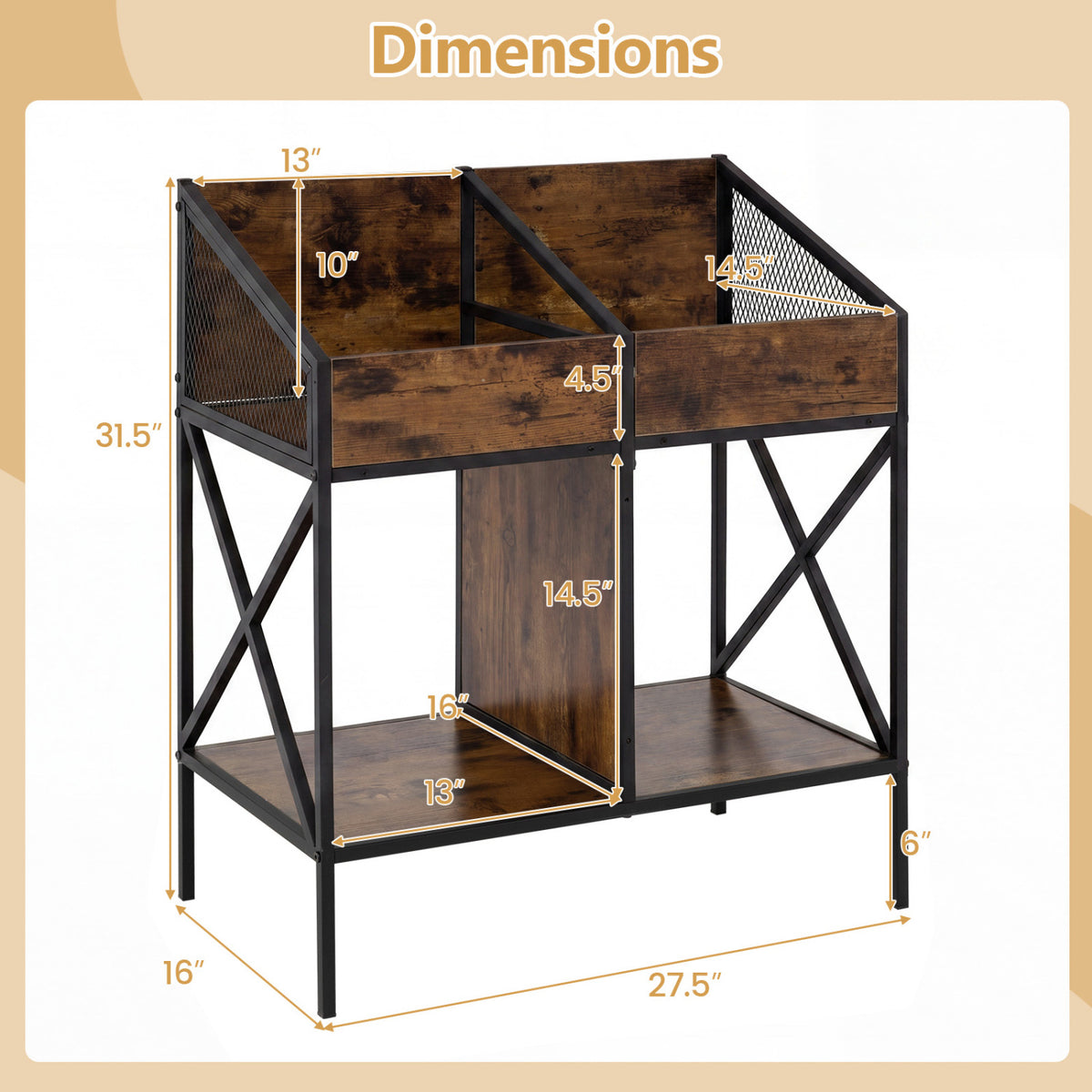 Industrial Magazine Books Record Holder with Metal Frame and Anti-tip Kits