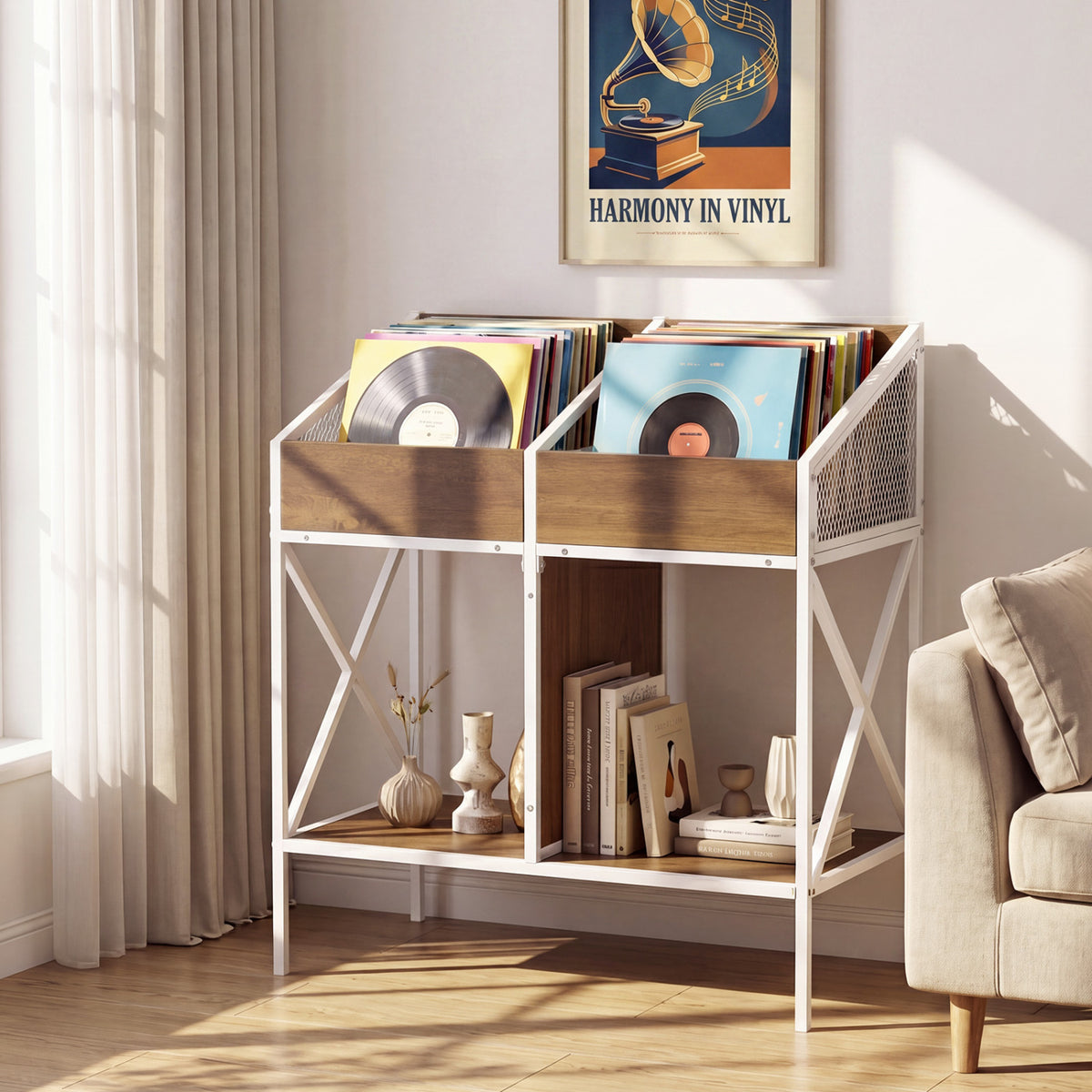 Industrial Magazine Books Record Holder with Metal Frame and Anti-tip Kits