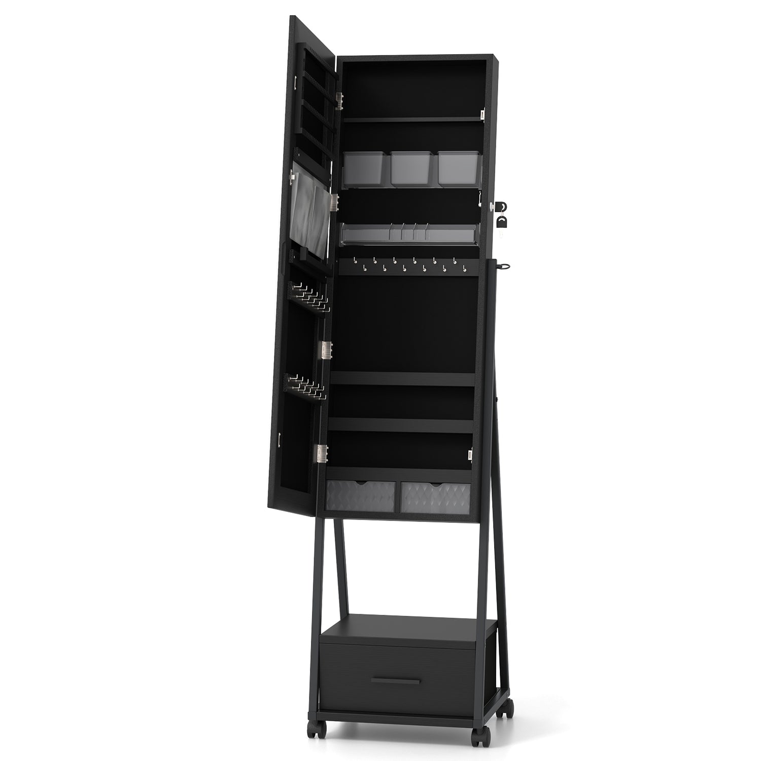 Jewelry Cabinet with Full Length Mirror