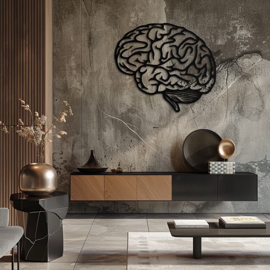 Brain Metal Wall Art - Modern Abstract Steel Wall Decor - KAF086