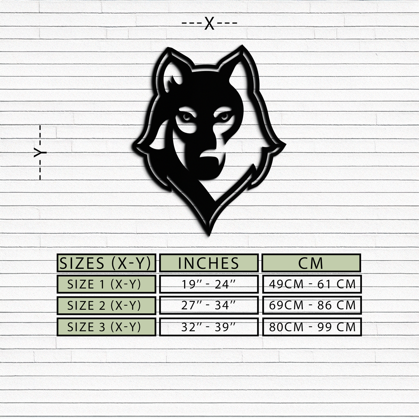 Wolf Metal Wall Art - Geometric Wolf Head Wall Decor- KAF178