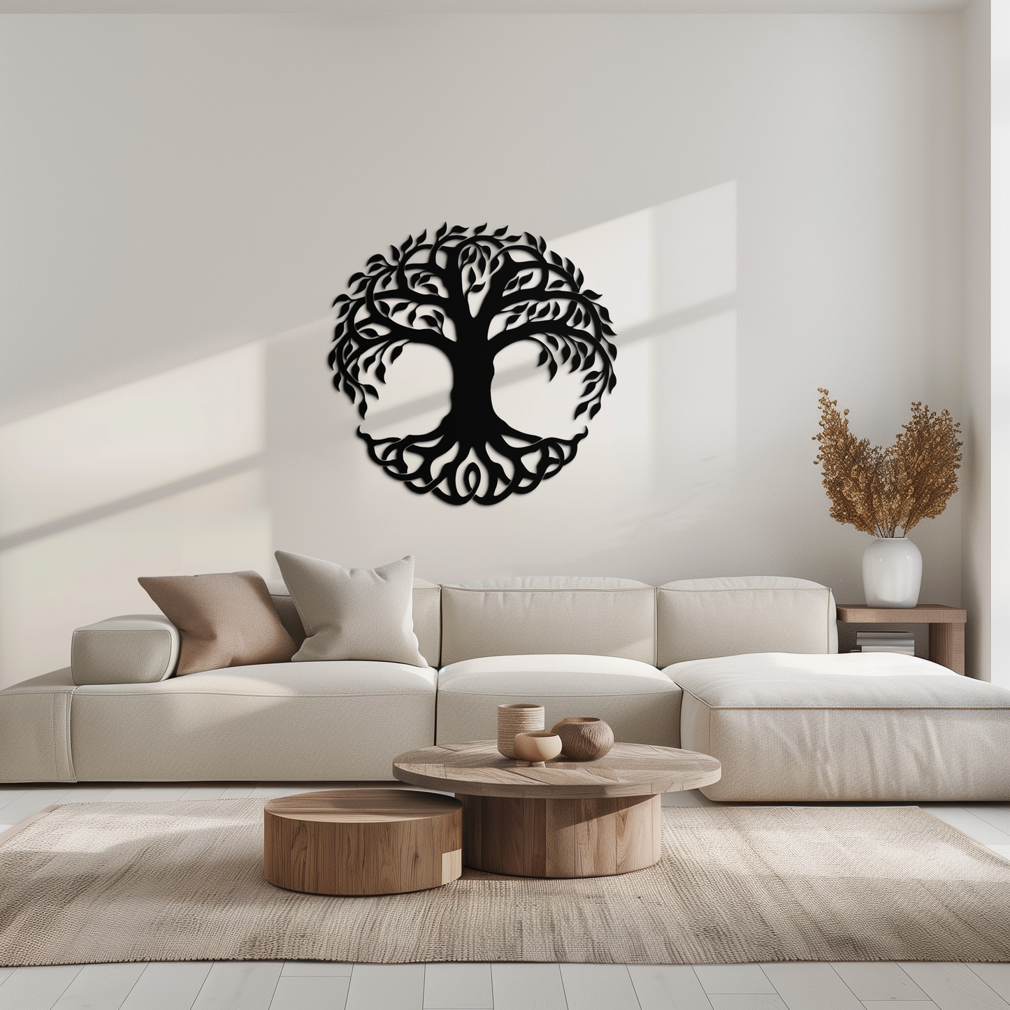 Tree of Life Metal Wall Art – Round Nature-Inspired Decor - KAF220