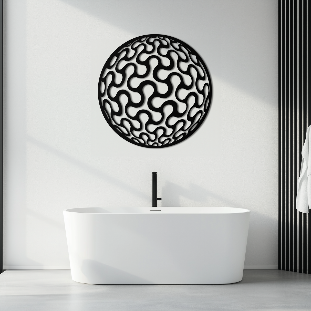 Abstract Sphere Pattern Metal Wall Art – Modern Round Geometric Decor for Home or Office - KAF585