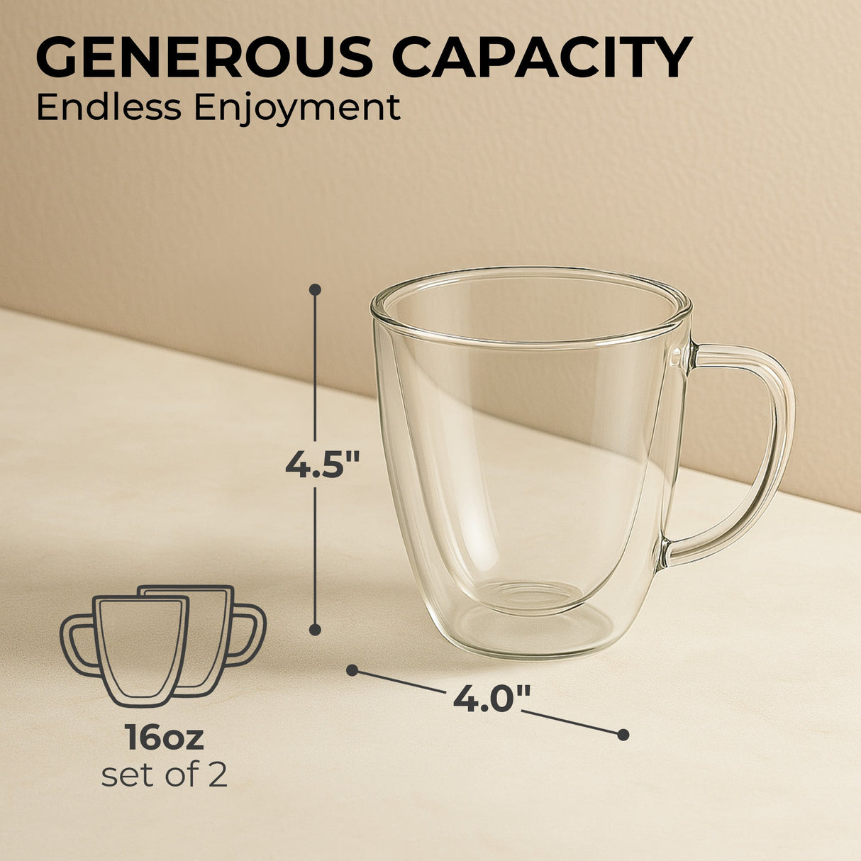 16oz Coffee Mug Set, KF4042