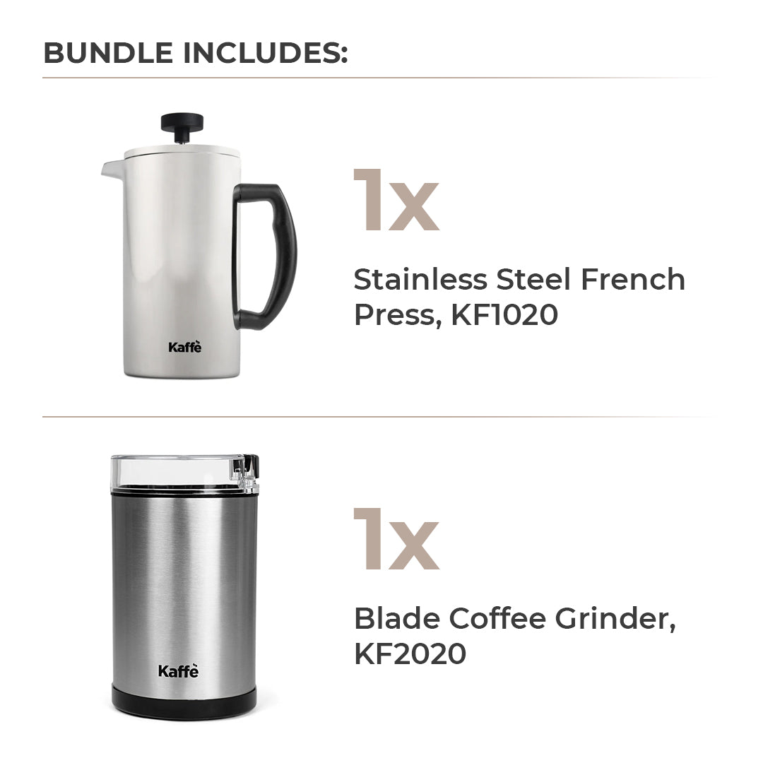 French Press Essentials Bundle, Stainless Steel