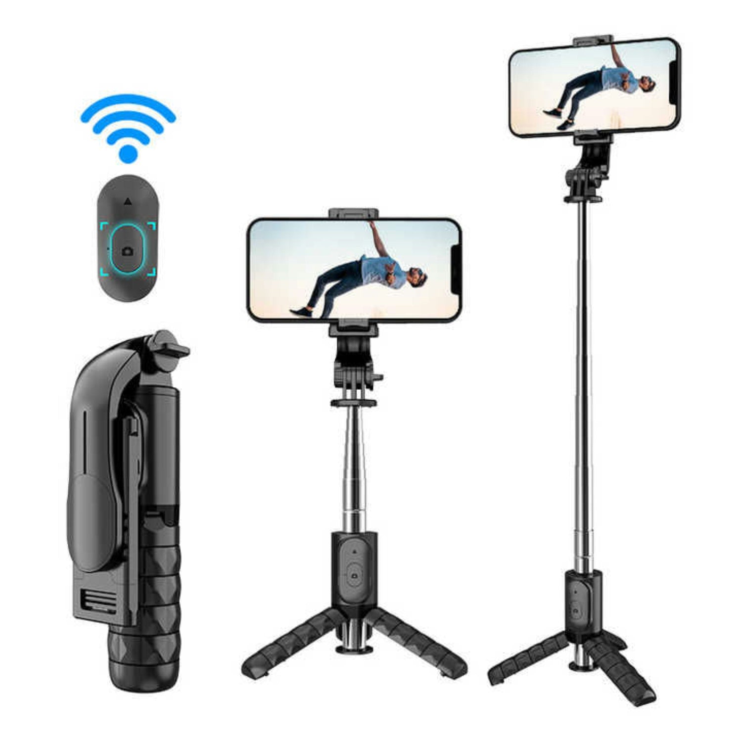 Bluetooth Selfie Stick Tripod Ð Wireless Handheld Stand with LED Light & Remote
