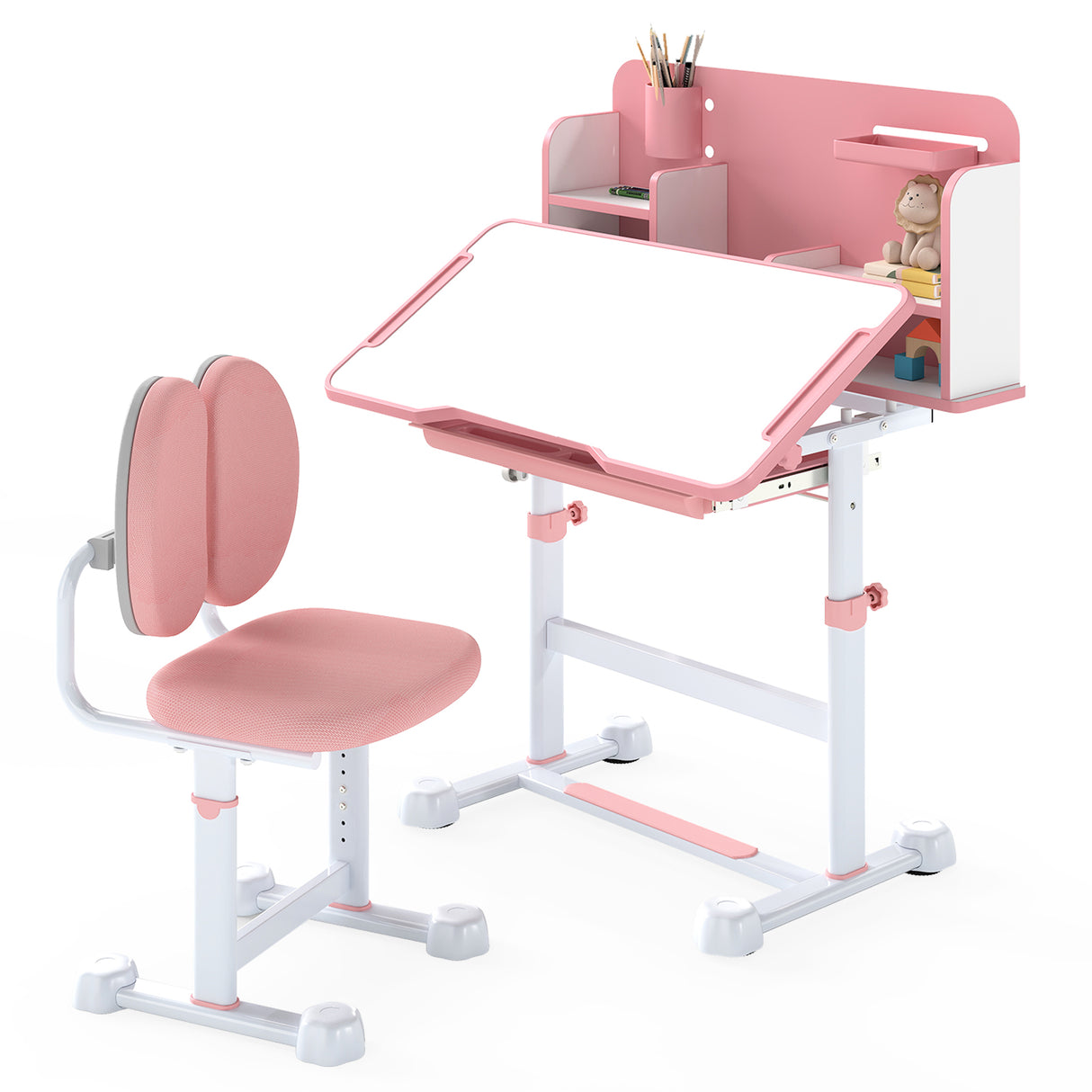 Kid's Study Desk and with Tilt Desktop and Pen Holder