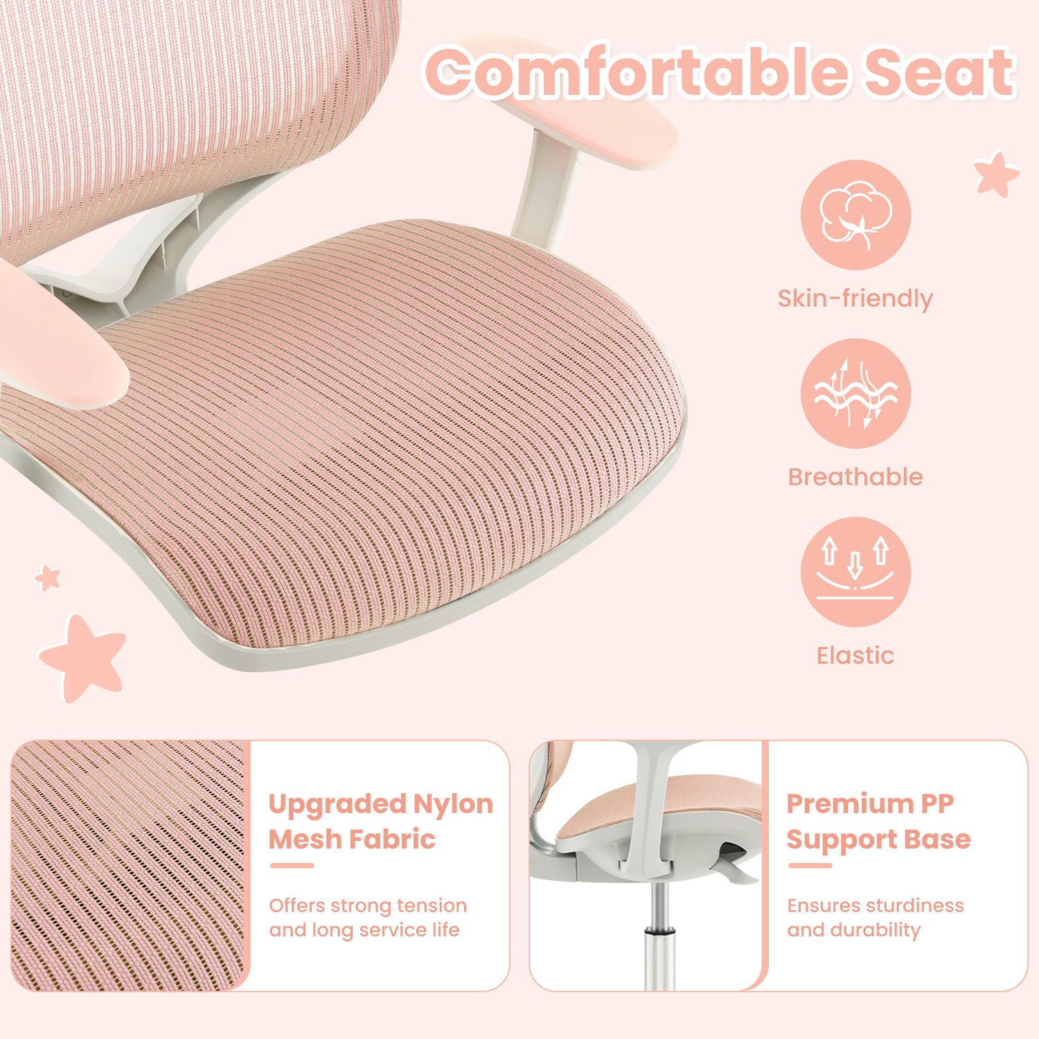 Swivel Mesh Children Computer Chair with Adjustable Height