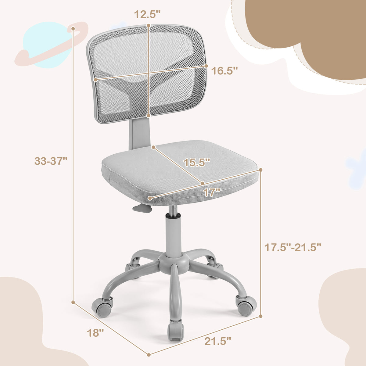 Kids Desk Chair with Adjustable Height