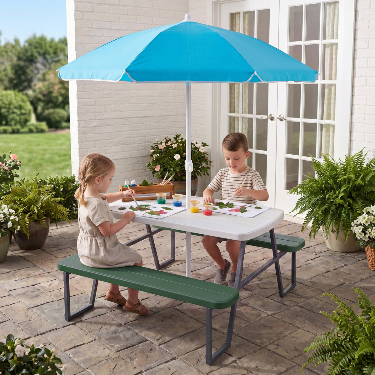 Kids Picnic Table with Benches Seats up to 4
