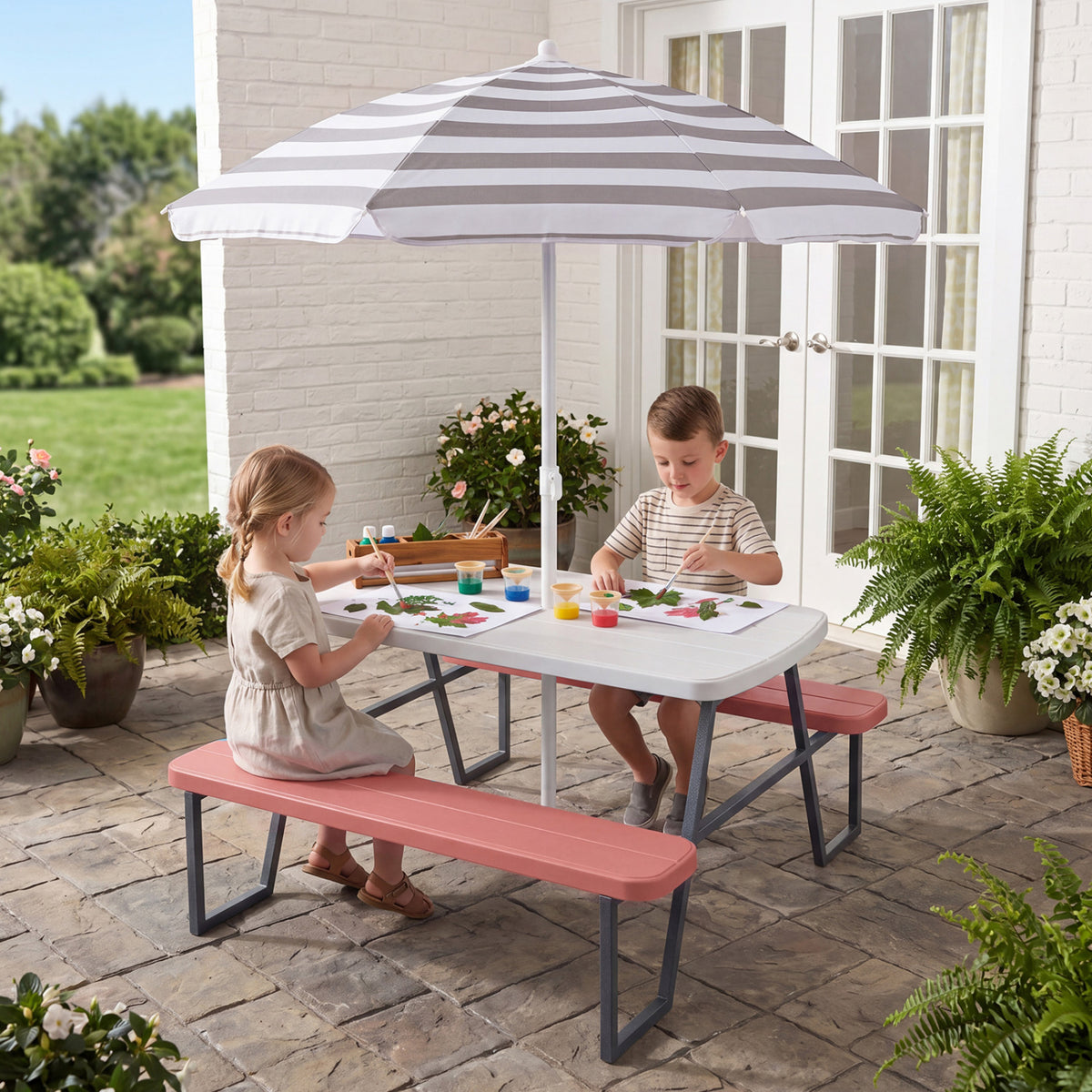 Kids Picnic Table with Benches Seats up to 4