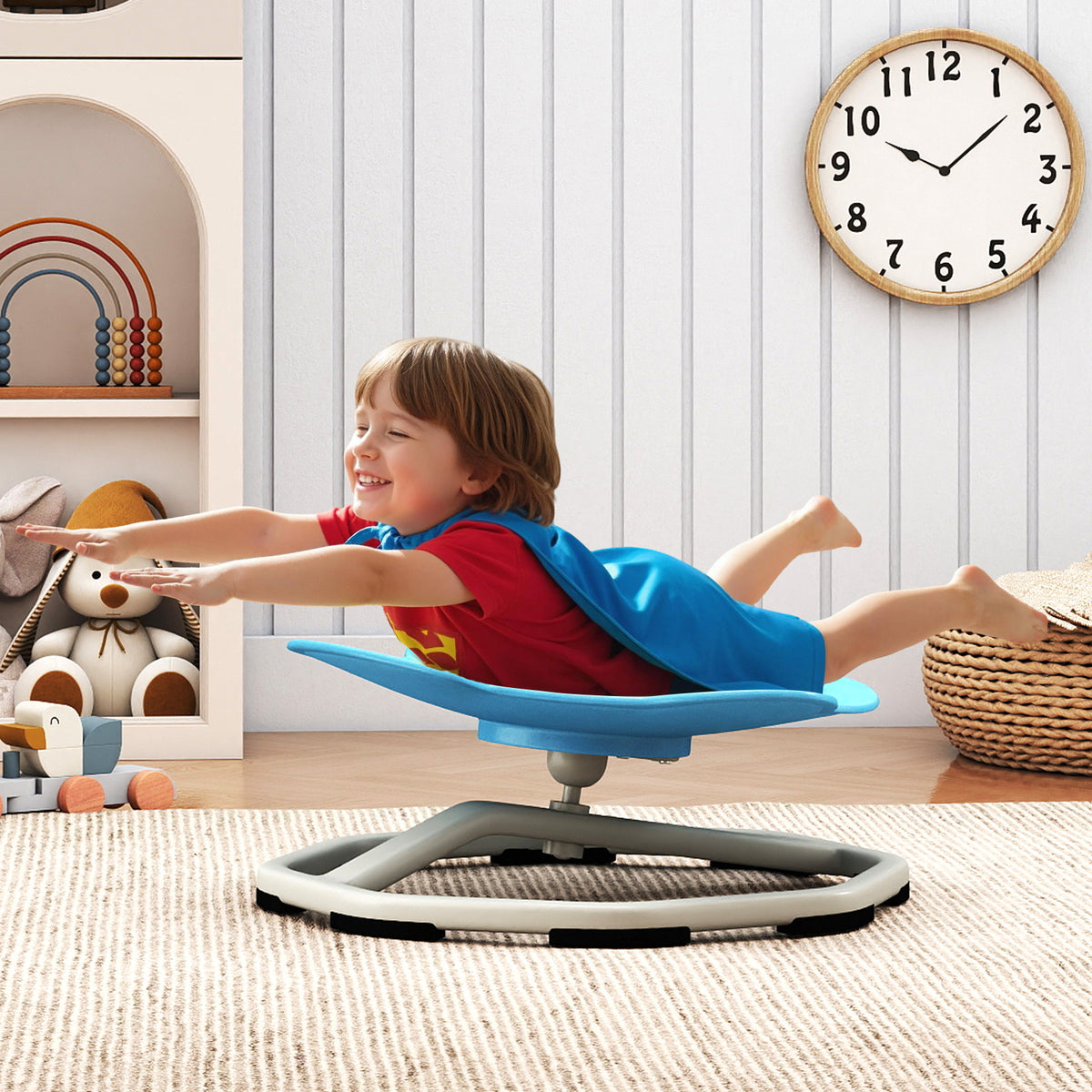 Kids Sensory Swivel Chair Elephant 360° Spinning Chair with Non-Slip Metal Base