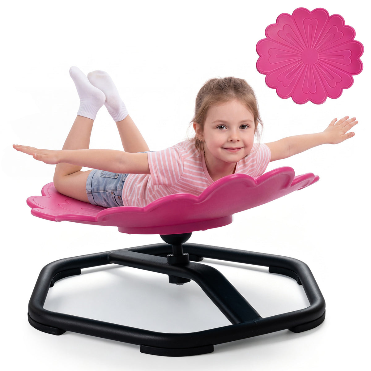 Kids Sensory Swivel Chair with Sunflower Shape 360° Spinning Chair for Toddlers