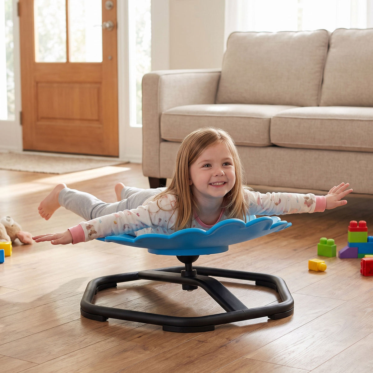 Kids Sensory Swivel Chair with Sunflower Shape 360° Spinning Chair for Toddlers