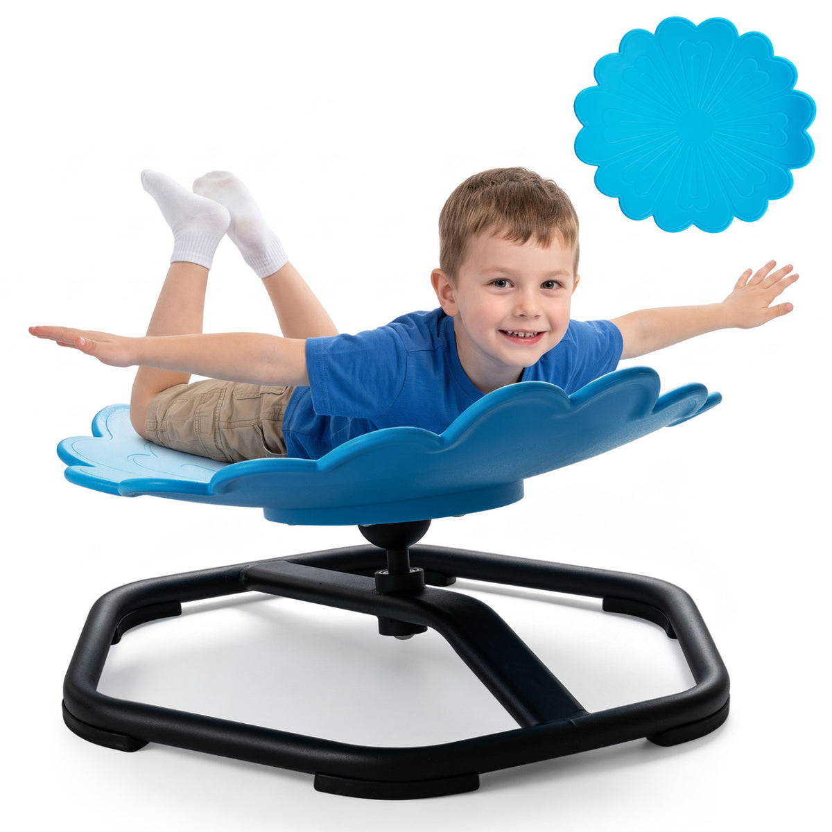 Kids Sensory Swivel Chair with Sunflower Shape 360° Spinning Chair for Toddlers