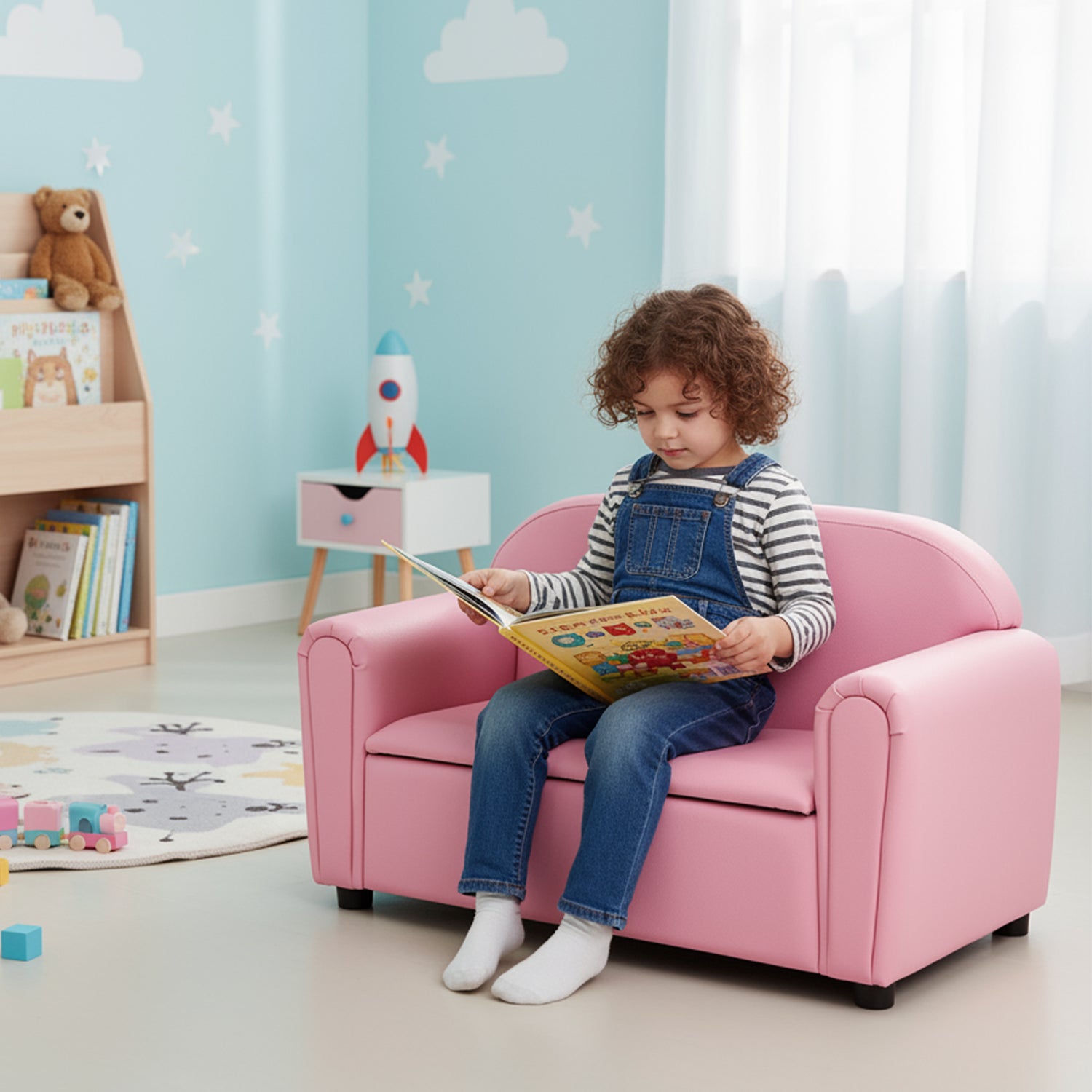 Kids Sofa Armrest Chair with Storage Function