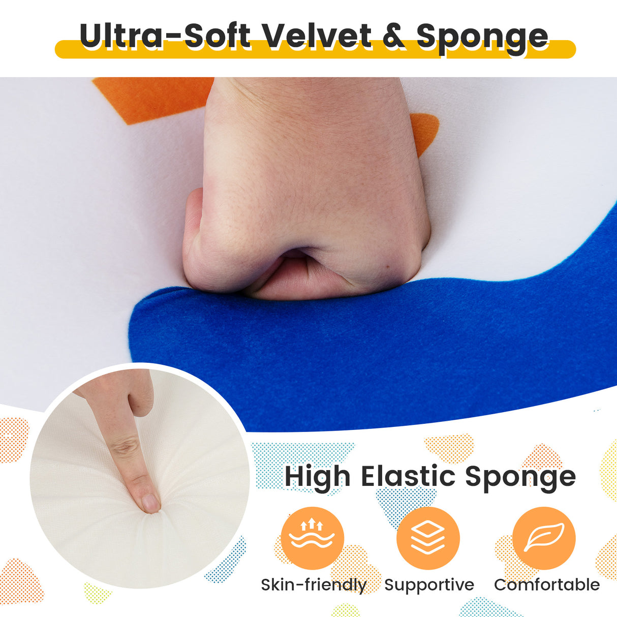 High-density Padding Kids Sofa with Armrest and Extra Pilow