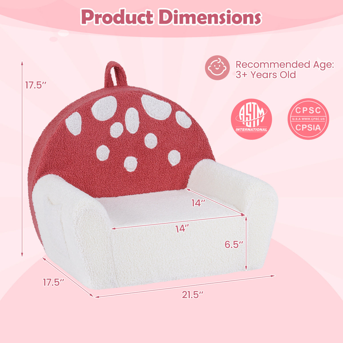 Kids Sofa Toddler Foam Couch with Soft Fleece Fabric Cover