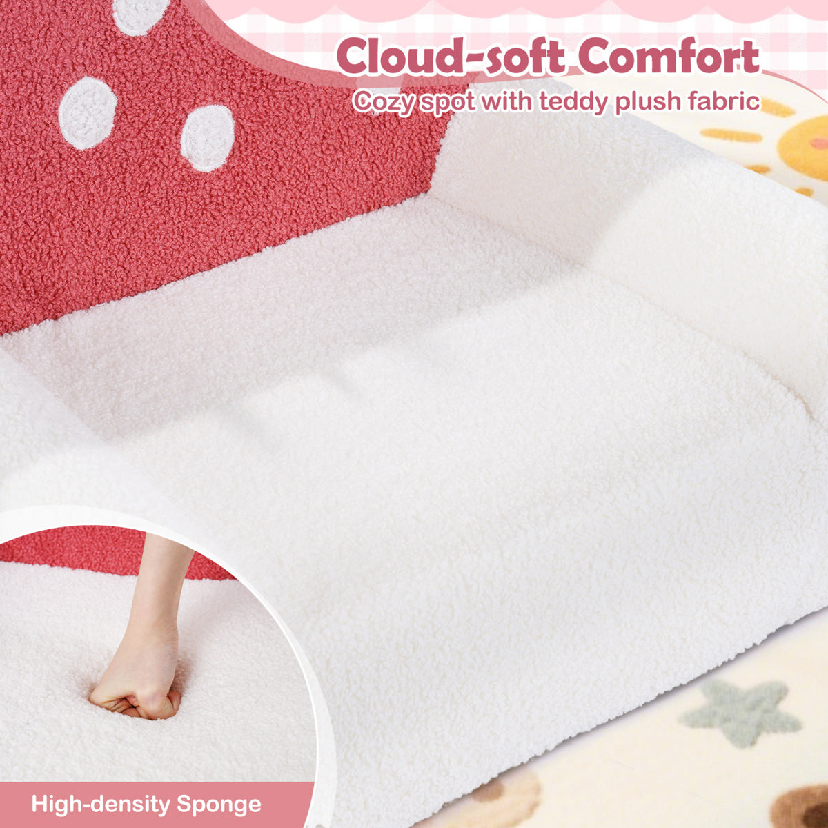 Kids Sofa Toddler Foam Couch with Soft Fleece Fabric Cover