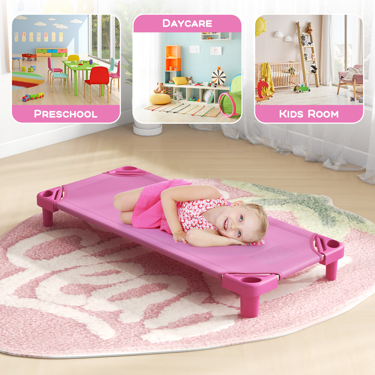 52 x 23 Inch Pack of 6 Kids Stackable Daycare Rest Mat