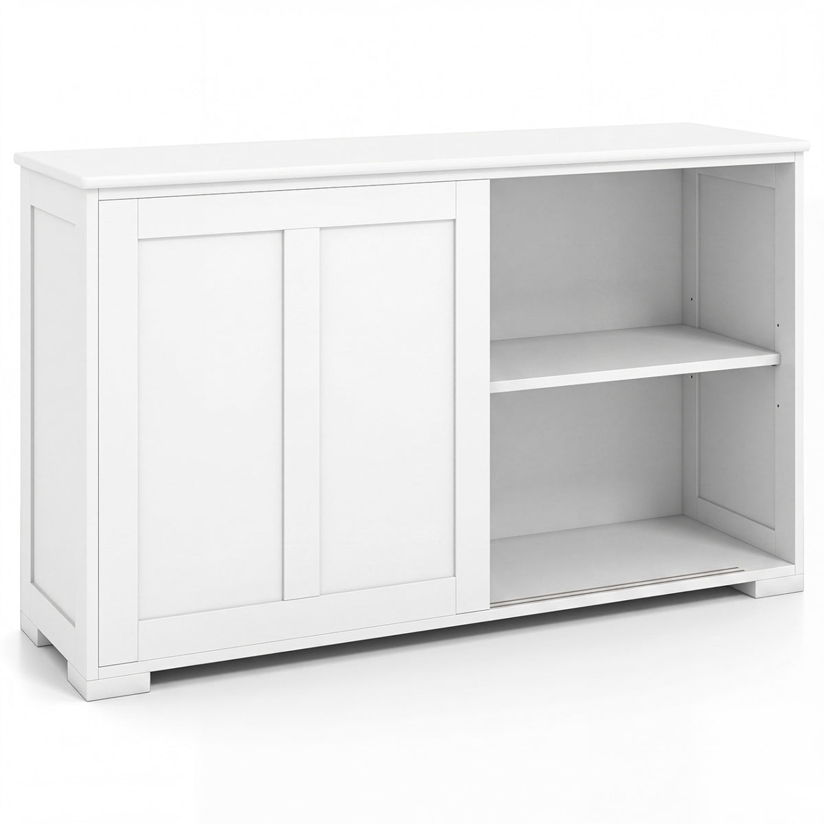 Kitchen Storage Cabinet with Wood Sliding Door