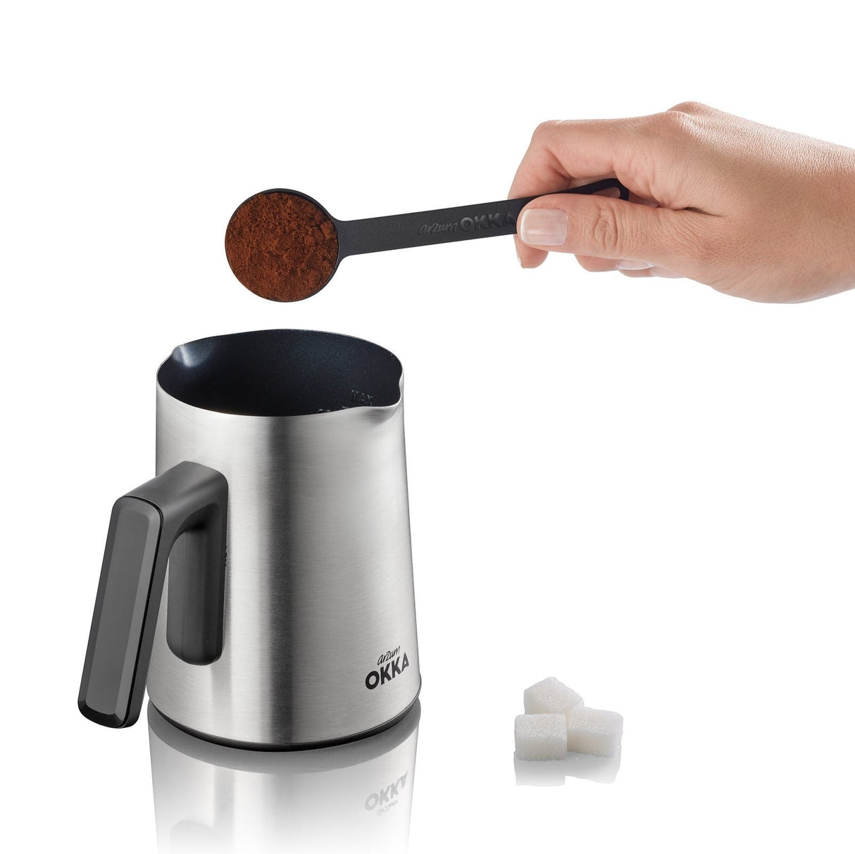 Arzum Okka Rich Automatic Turkish Coffee and Hot Beverage Maker, Velvetiser, 120V, Black/Chrome