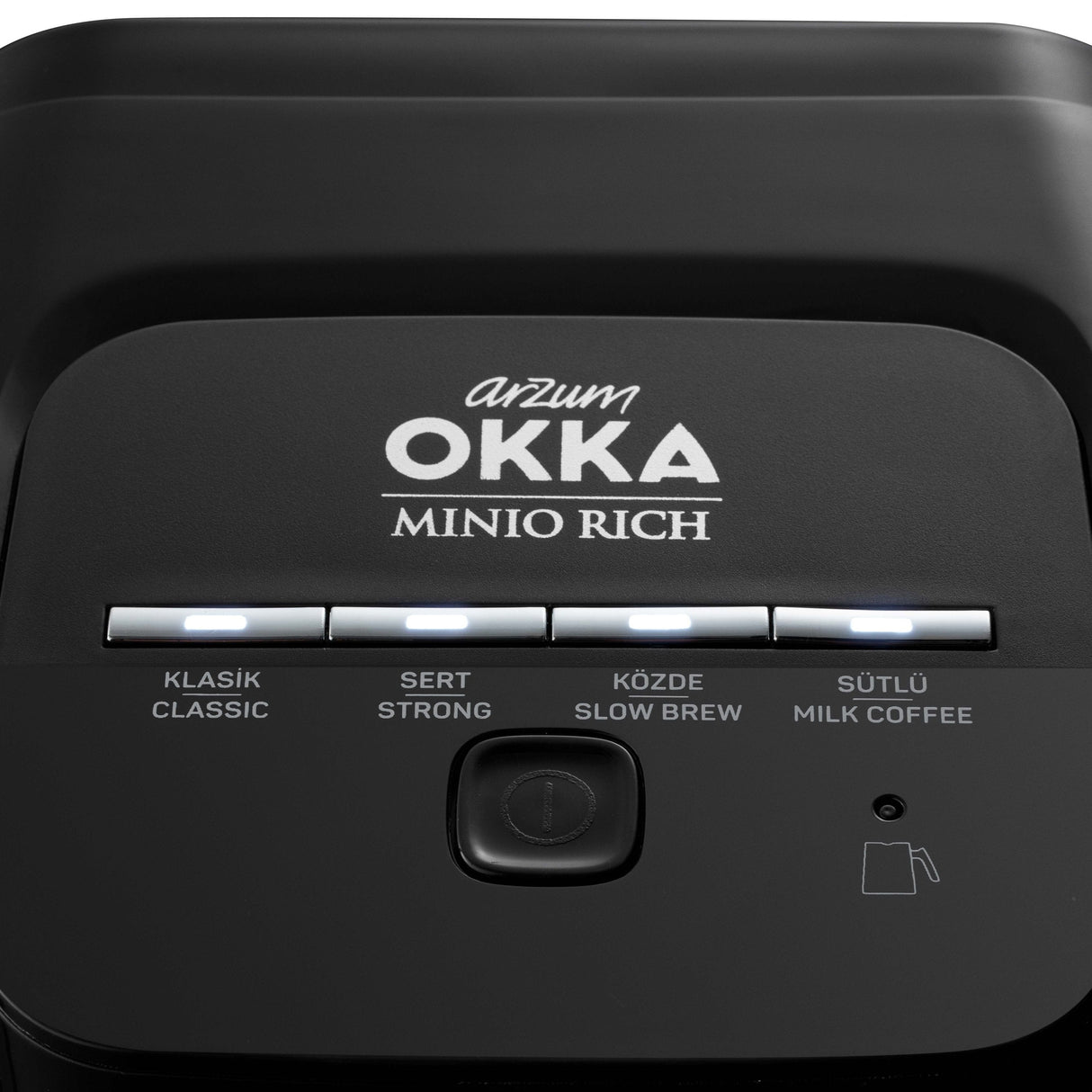 Arzum Okka Rich Automatic Turkish Coffee and Hot Beverage Maker, Velvetiser, 120V, Black/Chrome