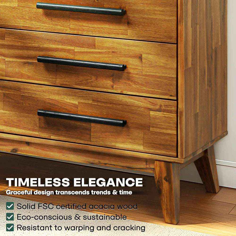 Acacia Legacy Solid Wood Dresser for Timeless Elegance and Durability