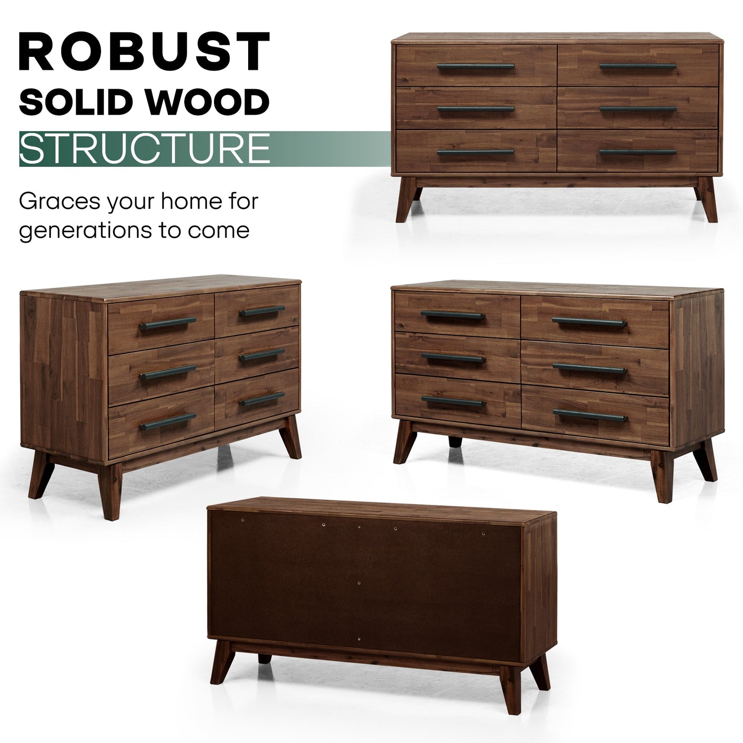 Acacia Legacy Solid Wood Dresser for Timeless Elegance and Durability