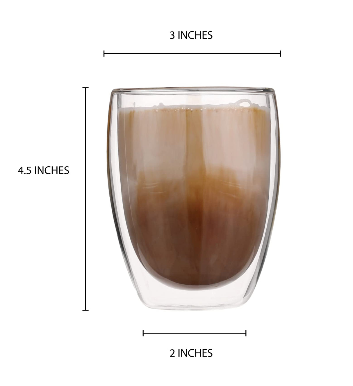 Double Wall Glass Coffee Mugs Cups -8.5oz/12oz